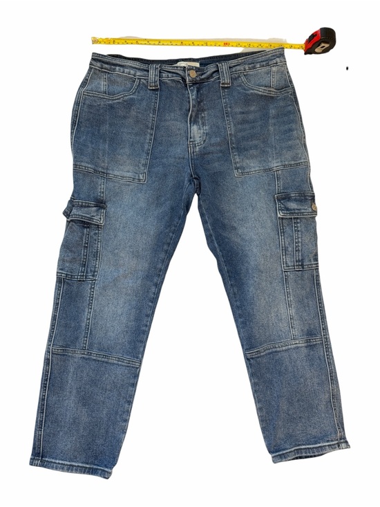 KanCan Denim - KanCan Women Straight Leg Cargo Jeans in Faded Blue